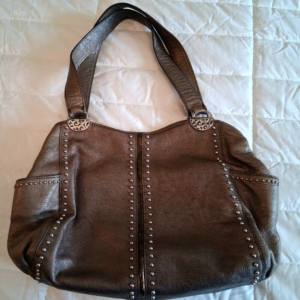 Brighton Pretty Tough “Andie” Metallic Studded Leather Tote